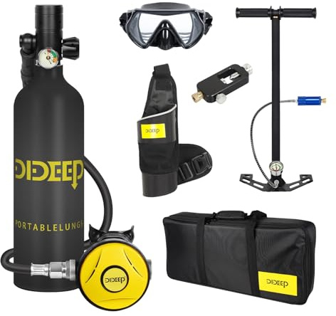 Kleine Tauchtankausrüstung, Tauchgasflasche, Sauerstoffflasche, Tauchgasflasche, Atemmaske für Sporttauchen, Atemmaske (1 l Fassungsvermögen, drei Farben)
