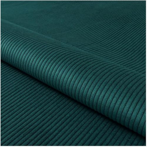 Fabreco CORDSTOFF Meterware TORANOS (100 cm x 142 cm) – Gewicht 330 g/m2 – Feincord Stoff Meterware für Sofa & Stühle – Polsterstoff für Möbelstoff – Möbelstoffe, Dekostoff & Stoffe DIY (Opalgrün)