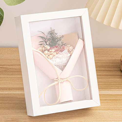 Shadow Box Frame Picture Frames - 4 X 6 Deep Picture Frame 10x15 Wooden 3D Photo Frames Inner 1.2 Inch Wall & Tabletop (White428,Depth 3cm)