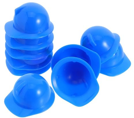 WESIEVYA Kleiner Bauhelm Puppenhelm Kleiner Sicherheitshelm Aus Kunststoff Klein Blau Dekoration Für Puppen Haustier Partys