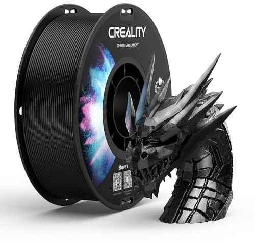 Creality PETG Filament 1,75 3D-Druckerfilament:Hervorragende Zähigkeit Hohe Präzision Maßgenauigkeit +/- 0,02 mm, 1kg-Spule (2,2 lbs) Passend für Die Meisten FDM 3D Drucker,PETG Schwarz