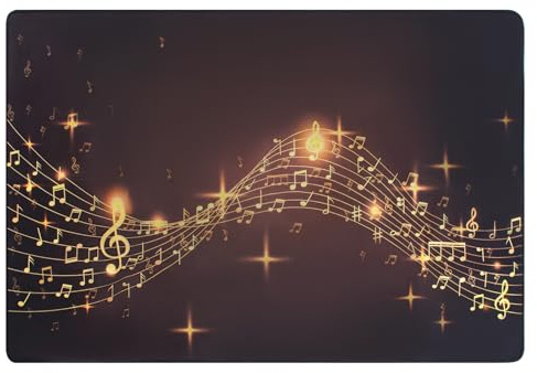 OUUTMEE Tappeto per batteria, motivo musicale, 152 x 122 cm