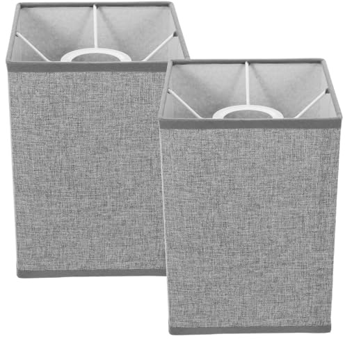 HOLIDYOYO 2Er-Set Eckige Lampenschirme Aus Leinen Für Nachttischlampen Und Wandleuchten 7.87X5.51X5.51 Zoll Ersatz Lampenschirm Für Wohnzimmer Schlafzimmer Büro