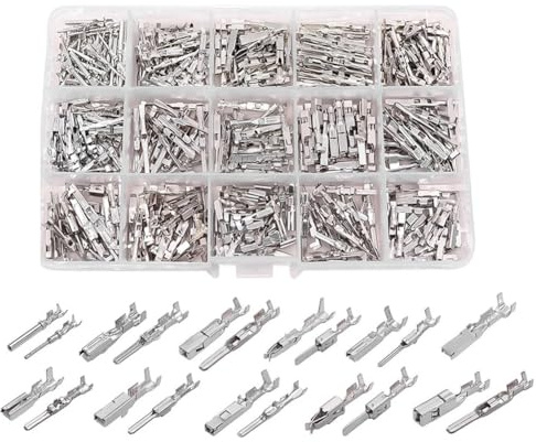 Suoumwa 290 Connecteurs de Bornes de Câbles Automobiles 1-3,5 mm, Fiches Non Isolées, Démontage, Broches à Sertir Mâles et Femelles