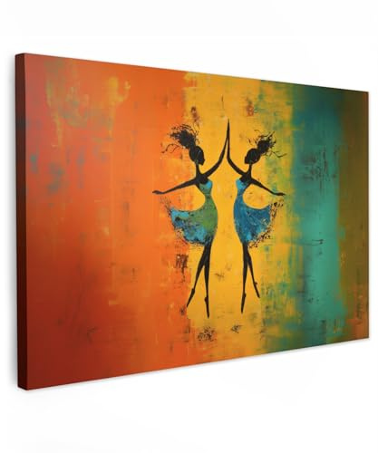 MuchoWow© Leinwandbild Groß XXL Dekoration Wohnzimmer Bilder Pictures Wall | 120x80 cm - Decoration Living Room Wohnungs Deko Moderne Bild Tanzen - Frauen - Textur