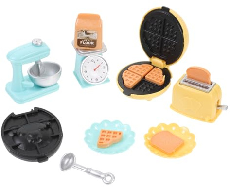 VANZACK Miniature Cuisine Accessoires de Poupée de Ustensiles de Pâtisserie pour Maison de Poupée Toaster et Mixeur Modèle Réaliste
