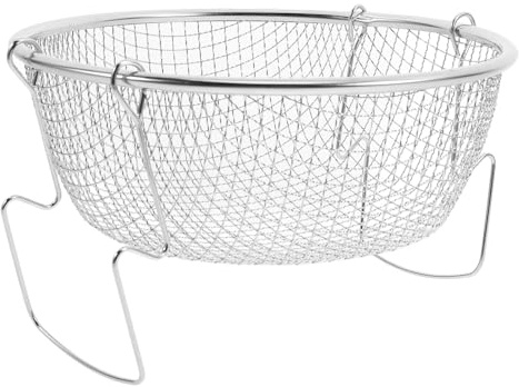 MUCKLILY Cesta Para Freír Multifuncional De Acero Inoxidable Cesta Redonda De Alambre Para Freír Papas Fritas Colador Para Cocinar Casa y Servir