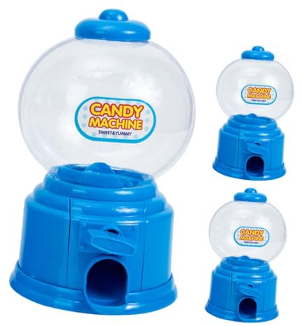 Mikikit 3 Pièces Mini Distributeur de Bonbons Interactif pour Garçon Fille Machine à Chewing-gum Compacte et Multifonction Tirelire Ludique pour Anniversaires et Célébrations