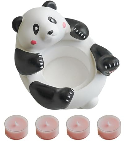 Velas Candelita Perfumadas,Candelabros Votivos,Portavelas aromáticas con 4 Velas votivas - Soporte Bonito para Velas de té artesanales de Yeso para Centro de Mesa, decoración estética del hogar