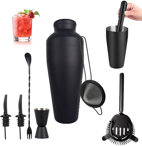 Kit de barman pour cocktails et boissons, outil en acier inoxydable pratique et ergonomique pour barman – Shaker et accessoires pour mélanger les boissons | pour bar et maison