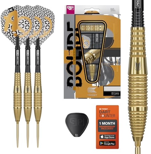 Target Darts Bolide Envy 05 90 % volfram Swiss Point stålspets dartset, 24G | Pro Ultra No.6 flygningar & Pro Grip EVO-axlar, guld schweiziska poäng och SP-verktyg ingår | professionella dartset