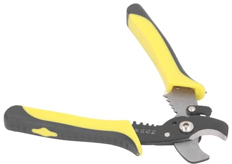 Fafeicy Pelacables Multifuncional de Acero de Aleación, Orificio para Pelar Cables de Tierra CNC con Diseño de Bloqueo de Seguridad, Ergonómico de PVC TPR para Cortador de Cables de