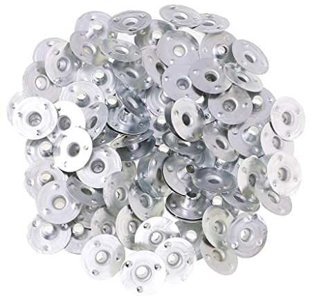 chiwanji 200 pcs Dochthalter Dochtfüße Kerzendocht Halter für die Kerzenherstellung, Silber, 12,5x3mm