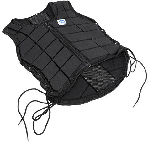 Injoyo Veste D'équitation Gilet Équestre Cheval Sécurité Protège-Corps Antichoc pour Enfants Hommes ou Femmes - Enfants L, Noir