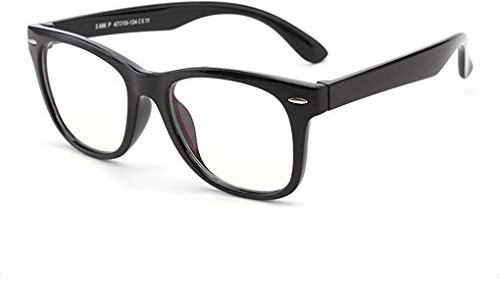 JUSLINK Blue Light Glasses for Kids, Flexible Computer Blue Light Blocking Glasses for Boys and Girls Age 4-13(Black)