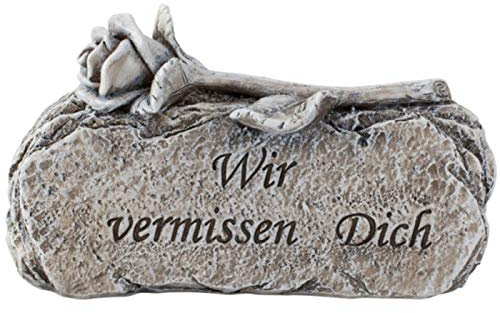 Trauer-Shop Grabschmuck, kleiner Grabstein Wir vermissen Dich. Breite 15 cm