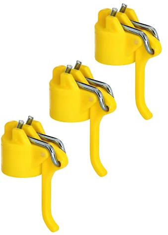 Alberts 663582 Leinenspannerkopf für Wäschpfähle | Kunststoff, gelb | für Rohr-Ø 42 mm | 3er Set