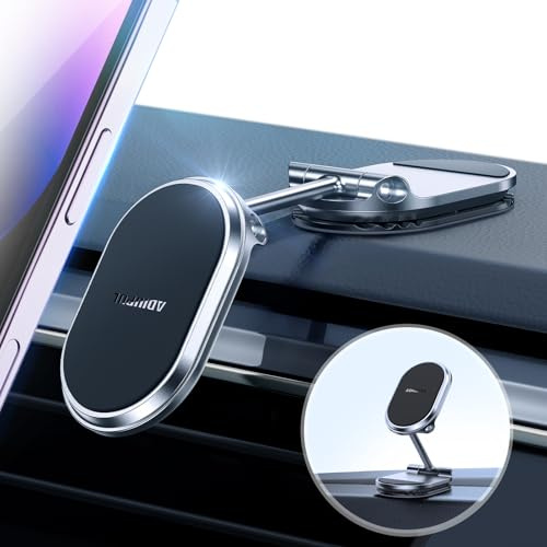 ADIUPUL Magnetische Handyhalterung für Auto Metall, Super Sticker 6X Magnete Telefonhalterung Doppel 360° Autohalterung Geeignet für Armaturenbrett Bildschirme für mit Allen Telefon schwarz