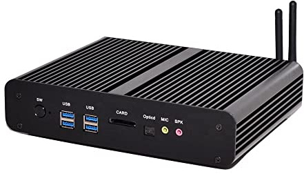 Intel i7-4500U Fanless Silent Mini Desktop PC Windows 10 PRO 16GB RAM 512GB SSD 2*HDMI 2*LAN WIFI Bluetooth SATA