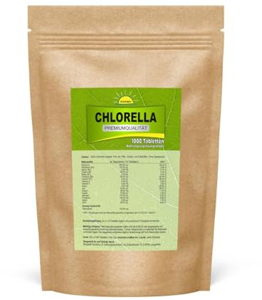 Chlorella Vorrats-/Nachfüllpack, 1 kg, 4000 Tabletten (4 Beutel à 1000 Stück) im Standbodenbeutel, Bonemis®