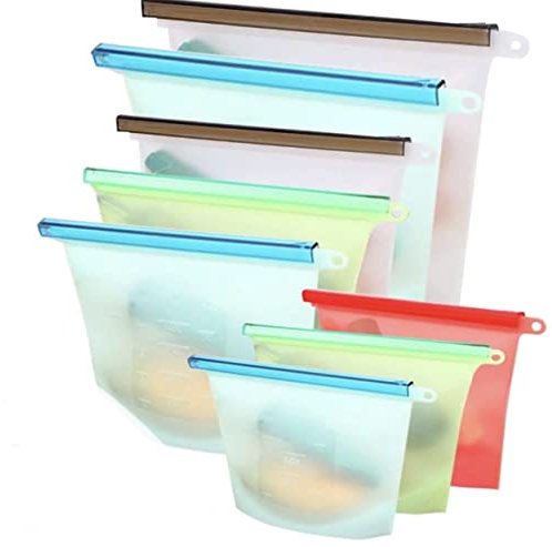 Generisch T5S Silikonbeutel Lebensmittel Beutel Wiederverwendbare Lebensmittelbeutel, Küche Umweltfreundliche Aufbewahrungsbeutel für Snacks, Obst, Gemüse 1500ML 1000ML 500ML (1000, grün)