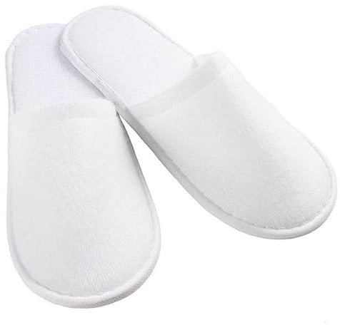 20 Paar Spa Hotelslipper, Gästehausschuhe set, Frottierslipper, Pantoffeln Herren und Damen Hausschuhe - Universalgröße, Einweg Hausschuhe Hochzeit weiß