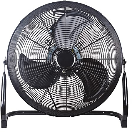 Generic CRDB18 Floor, 120 W, 18 Inch, Air Circulator, High Velocity Free Standing Fan, 3 Speed, Ideal for Gym, Home, Garage and Office, Black, Stainless Steel