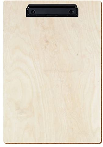 Bütic Holz Klemmbrett Standardform Birke natur für DIN A3 A4 A5 A6 aus 3mm Birkensperrholz und mit widerstandsfähigem Klarlack versiegelt