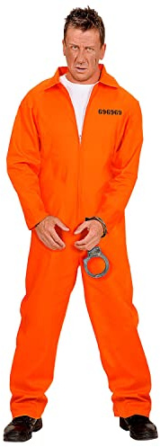 PARTY DISCOUNT NEU Kostüm Amerikanischer Häftling/Sträfling, Overall, Orange, Größe S