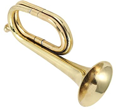 Vaguelly Professional Bugle Trumpet 12.20 Inch Lightweight Alloy Wind Instrument with Polished Rust-Resistant Finish for Beginners Students and Musicians Portable Band Instrument