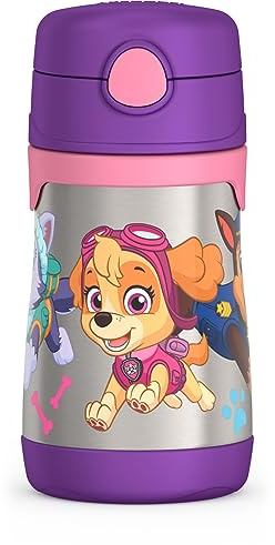 THERMOS Vacuum Insulated Stainless Steel 10oz Straw Bottle, Paw Patrol Girl