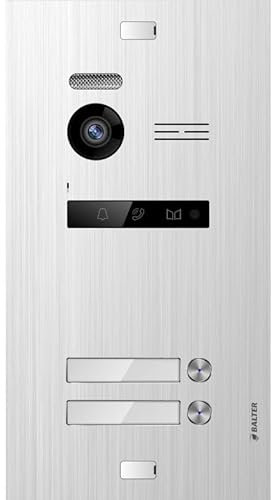 Balter EVO-HD Video Türsprechanlage Zusatz Tüstation, Video Türklingel mit Kamera, 2 Familienhaus Klingel, Full HD-Kamera, 2 Draht Bus, Gegensprechanlage mit 175° Weitwinkel-Kamera
