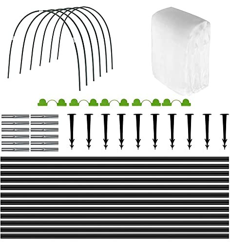 HIQE-FL Tunnel Rialzati,3X6M,Rete di Protezione dagli Insetti,Set Rete Protezione da Giardino,Tunnel da Giardino,Teli Protettivi per Piante Tessuto,Reti Protettive da Giardino