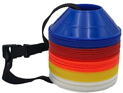 RHINOS sports Mini-Markierungshütchen 50er | aus 5 Farben | mit Trageriemen