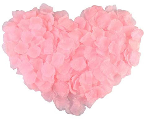 SamHeng 1000pcs Rose Petals Artificial Silk Petals for Wedding Party Valentine's Day Romantic Decorations Confetti Table Fake Flowers Roses Pink
