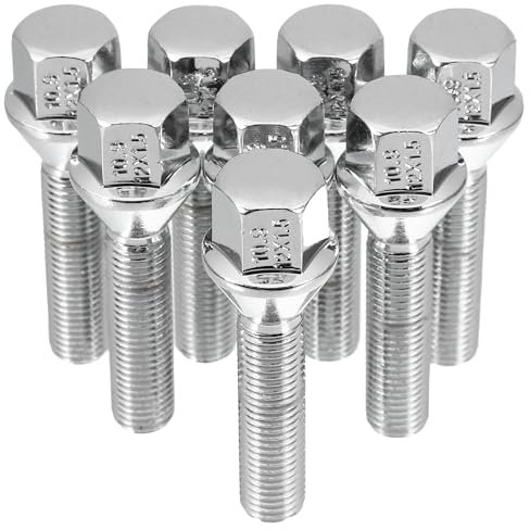 QUARKZMAN M12 x 1.5 Tige Roue Boulons Cosse Écrous Chrome Roue Goujons Ensemble 8pcs