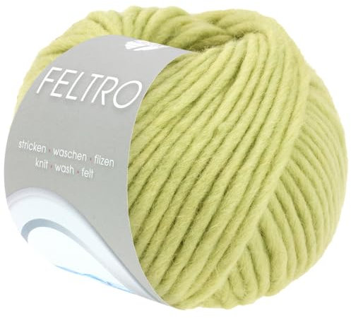 Lana Grossa FELTRO UNI 50 g moderne Filzwolle in kräftigen Farben (schrumpft beim Waschen ca. 30-40%) 50 m, Farbe:114 -