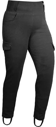 GREAT BIKERS GEAR Legging de moto pour femme, super pantalon de protection pour femme avec armure CE amovible, Noir , 4XL grande longueur