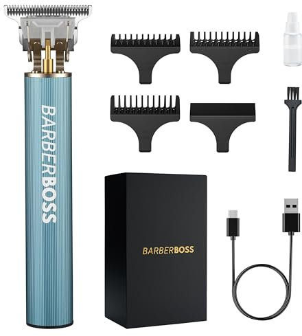 Barberboss Tagliacapelli da uomo senza fili per barba da uomo: tagliacapelli da uomo, tagliacapelli di precisione per uomo QR-2077
