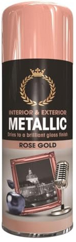 Inspired Essentials Metallic Spray Paint 400ml Multi-Purpose Use, Spray for Metal and Wooden Furniture, Ornaments, Decorative Items and Much More for Interior & Exterior (1, Rose Gold)