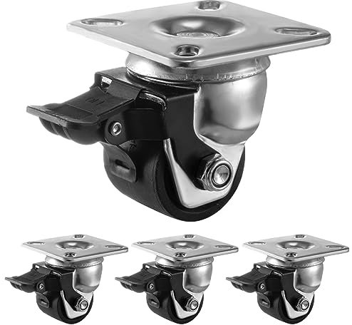 Humagineer 50mm Rotelle per Mobili Pesanti, Capacità di Carico 1000KG, Pneumatici Extra Larghi Ruote Girevoli per Carichi Pesanti, Ruote in Nylon Durevoli per Elettrodomestici, Carrello,Set di 4 Pezzi