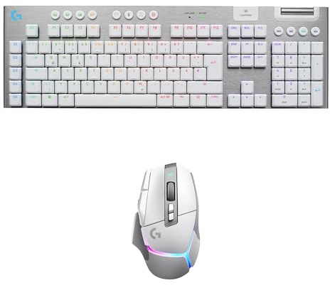 Logitech G G915 X LIGHTSPEED Low-Profile-Kabellose Gaming-Tastatur, Double-Shot-PBT-Tastenkappen, GL Brown-Tactile, PC/Mac, DEU QWERTZ & G 502 X PLUS LIGHTSPEED Wireless RGB Gaming Mouse - Weiß