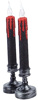 Artibetter 2stücke Kerzenlampen Flammenlose Teelichter Für Halloween Deko Batteriebetriebene Nachtlampe Für Tischdekoration Partys Und Festlichkeiten