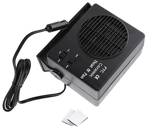 Riloer Chauffage de voiture, 12 V, dégivreur de pare-brise 150/300 W, désembueur de fenêtre de voiture, camion, désembuage de ventilateur antibuée avec prise allume-cigare
