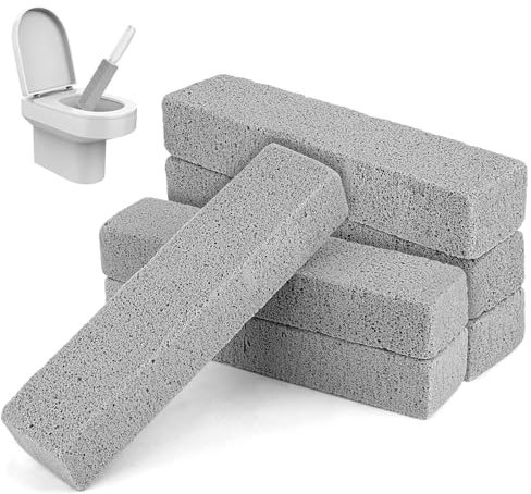 6 Stück Pumice Stone Toilet，Bimsstein für Toilette，Bimsstein WC Block，Grill Bimsstei Reinigungsstein mit Griff，Blöcke Bimssteins Putzstein，Urinsteinentferner Toilettenstein für Klo，Bad，Küche，Fußpflege