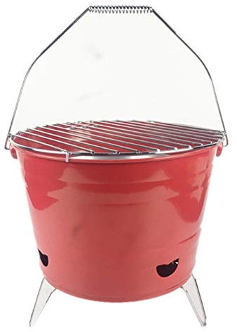 Holzkohle-Grillfass, Feuerstellen für draußen, Fassgrill, Holzkohle-Feuerstelle für draußen, tragbarer Haushaltsgrill, für Camping, Picknick, Terrasse, Hinterhof, Garten, Strand, 27 x 23 cm,