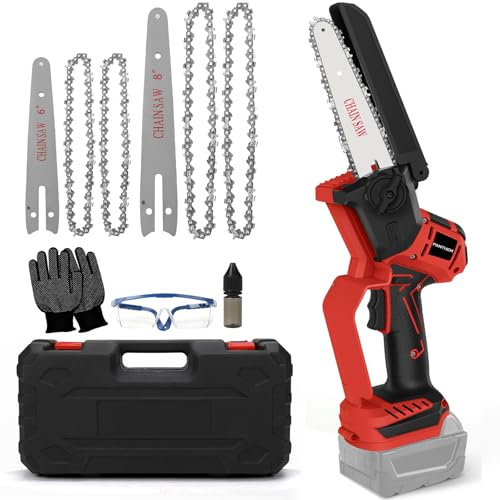 Mini tronçonneuse électrique sans fil compatible avec Milwaukee 18 V (sans batterie), tronçonneuse électrique sans balais de 20,3 cm, 15,2 cm, petite chaîne de tronçonneuse, serrure de sécurité,