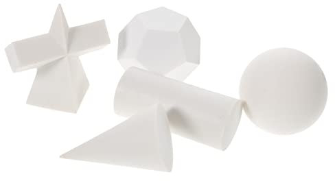 HAPINARY 5stücke Gipsgeometrie Zum Zeichnen Praktisches Skizzieren Geometrische Formen Zeichenmodell Geometrische Requisiten Harz-Geometrie-Form Geometriestatue Skizzieren Einfaches Geometr