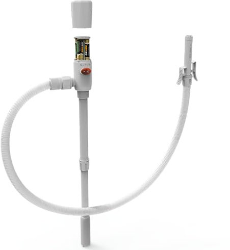 Battery Operated Fuel Transfer Pump, Battery Fuel Pump With Auto-Stop, AA Battery Powered, Extra Long Hose Fits Most Size Cans, Portable Liquid Pump Transfers Gasoline, Water & More