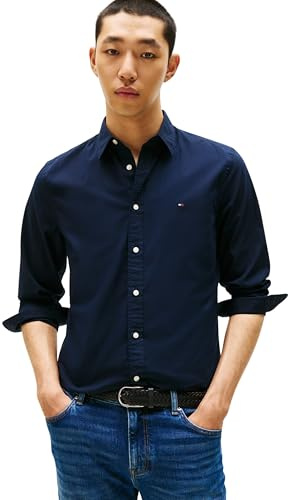 Tommy Hilfiger Men’s Flex Poplin Kent Collar Slim Fit Shirt